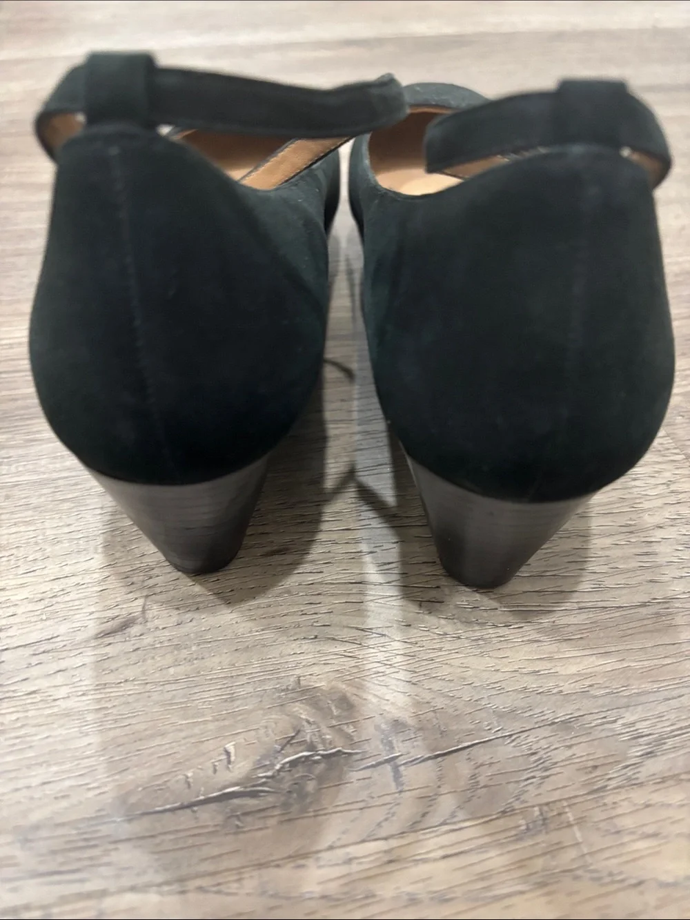 kate spade Black Suede Ankle-Strap Wedge Shoes